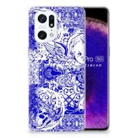 Silicone Back Case OPPO Find X5 Pro Angel Skull Blauw - thumbnail