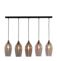 Light & Living Hanglamp 'Lukaro' 5-lamps, kleur Smoke/Antiek Brons - thumbnail