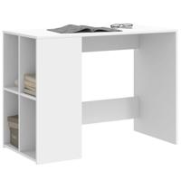 Bureau 102x50x75 cm bewerkt hout wit - thumbnail