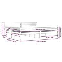 Bedframe massief hout wit 200x200 cm - thumbnail