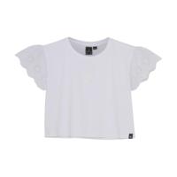 T-shirt Broderie Sleeve Bright White - thumbnail