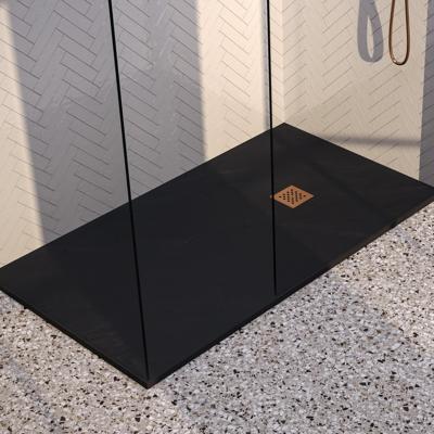 Douchebak Sanitop Just Creating Relievo Crag 90x160 cm Mat Zwart Topa