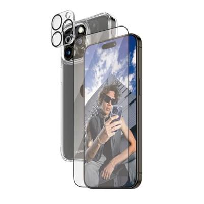 PanzerGlass 3-in-1 Ultra Wide Fit Bundle Glass + Case + Lens Set (hoesje + beschermglas) Apple iPhone 15 Pro Max
