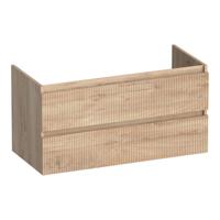 Brauer Joy Wavy - Onderkast - 100 cm - met 2 Softclose Lades Greeploos en 1 Sifon Uitsparing - Forest Wheat - thumbnail