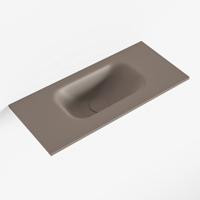 MONDIAZ EDEN Smoke solid surface inleg wastafel voor toiletmeubel 50cm. Positie wasbak midden - thumbnail
