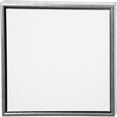 Creativ Company Canvas met lijst, afm 40x40 cm, 360 gr, antiek zilver, wit, 1 stuk