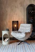 Dutchbone Draaifauteuil 'Vince' Rib, kleur Beige - thumbnail