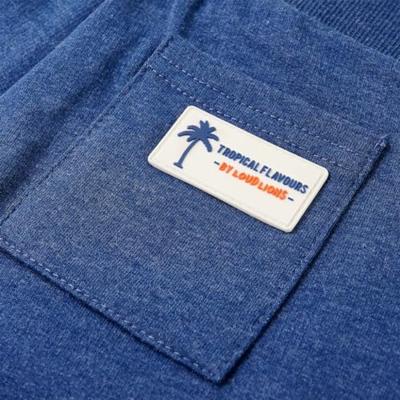 Kindershorts met trekkoord 116 gemleerd donkerblauw - thumbnail
