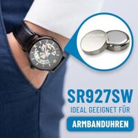 ABSINA SR 927 SW horloges, knoopcel, 1,55 V, zilveroxide, verpakking van 10 stuks, horloge-batterij 395/399 / AG7 / LR927 - SR927SW horlogebatterij, lekvrij en lange houdbaarheid, horlogeband SR927SW, - thumbnail