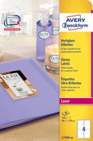 Etiket Avery Zweckform L7769-40 99.1x139mm hoogglans wit 160stuks - thumbnail