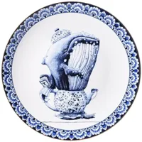 Heinen Delfts Blauw wandbord keramiek walvis 31cm delfts blauw - thumbnail
