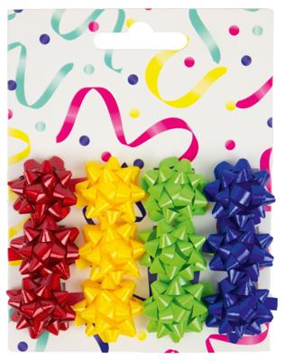 Strikken set à 12 stuks rood geel groen blauw