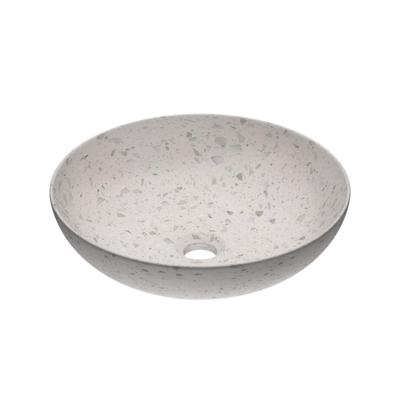 Waskom INK Convex 40 Rond 40x40x13cm Composiet Mat Wit Terrazzo Waskom INK Convex 40 Rond 40x40x13cm Composiet Mat Wit Terrazzo