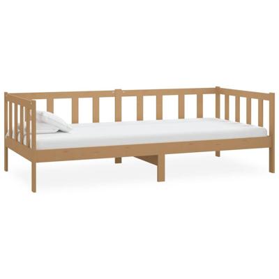 VidaXL Bedbank massief grenenhout honingbruin 90x200 cm