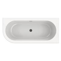 Half-vrijstaand bad Xenz Charley | 180x80 cm | Rechts | Incl.Badafvoer-Zwart mat | Sleuf overloop | Acryl | Glans wit - thumbnail