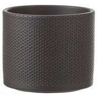 Mica Decorations era ronde pot donkergrijs relief maat in cm: 14,5 x 17,5 - thumbnail