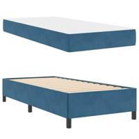Bedframe met matras Donkerblauw en wit 80 x 200 cm Fluweel - thumbnail