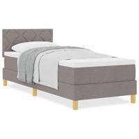 Boxspringbed met matras met matras Taupe 80 x 200 cm Stof - thumbnail