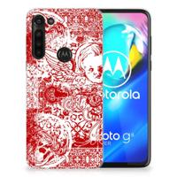 Silicone Back Case Motorola Moto G8 Power Angel Skull Rood - thumbnail