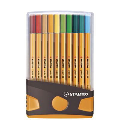 Fineliner stabilo point 88/20 etui dgs/or f ass | 10 stuks Fineliner stabilo point 88/20 etui dgs/or f ass | 10 stuks