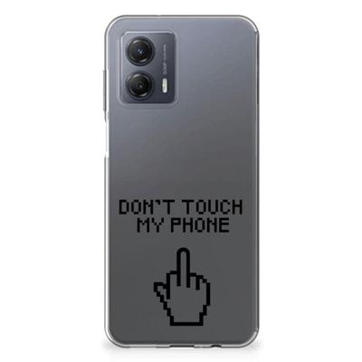 Motorola Moto G53 Silicone-hoesje Finger Don't Touch My Phone Motorola Moto G53 Silicone-hoesje Finger Don't Touch My Phone