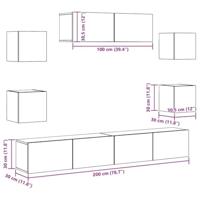 7-delige Tv-meubelset bewerkt hout betongrijs - thumbnail