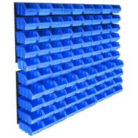 96-delige Opslagbakkenset met wandpanelen blauw - thumbnail