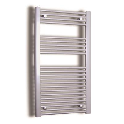 Elektrische Design Radiator Sanicare Plug & Play 111,8x60 cm Inox Look 730 Watt Met Zwarte Thermostaat Links Sanicare