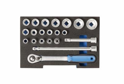 Gedore 1100 CT1-19 2836009 Dopsleutelset Metrisch 1/2 (12,5 mm) 21-delig