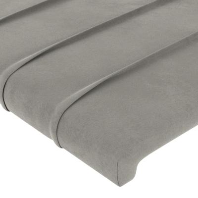 Hoofdbord met randen 147x16x118/128 cm fluweel lichtgrijs