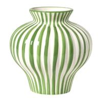 Vaas stripes - groen/wit - ø21x21 cm - thumbnail