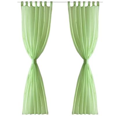 VidaXL Gordijn appelgroen 140x175 cm (2 stuks)