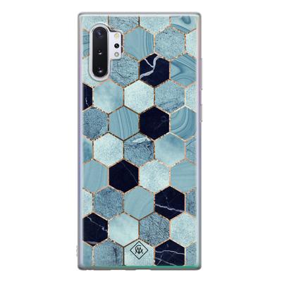 Samsung Galaxy Note 10 Plus siliconen hoesje - Blue cubes Samsung Galaxy Note 10 Plus siliconen hoesje - Blue cubes