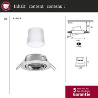 Paulmann 92467 LED-inbouwlamp Set van 3 stuks LED 14.7 W IJzer (geborsteld) - thumbnail