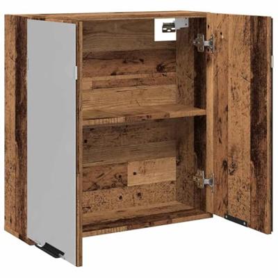 Badkamerspiegelkast 64x20x66,5 cm bewerkt hout oud houtkleurig