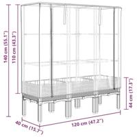 Plantenbak verhoogd met kashoes 120x40x140 cm rattanlook - thumbnail