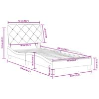 Bedframe met LED zonder matras fluweel blauw 90x200 cm - thumbnail