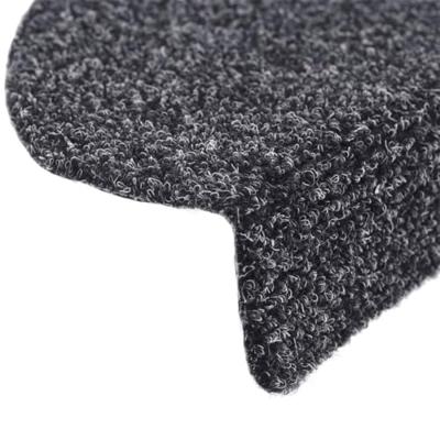 VidaXL Trapmatten zelfklevend 15 stuks 56x17x3 cm donkergrijs halfrond