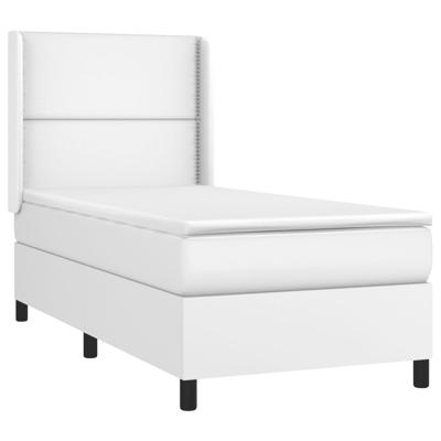 Boxspring met matras kunstleer wit 180x200 cm