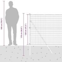 VidaXL Hek met paal grijs 1,2 x 10 m staal en pvc - thumbnail