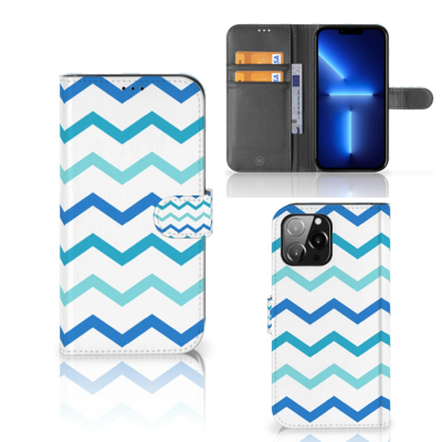 iPhone 13 Pro Max | Telefoon Hoesje | Zigzag Blauw