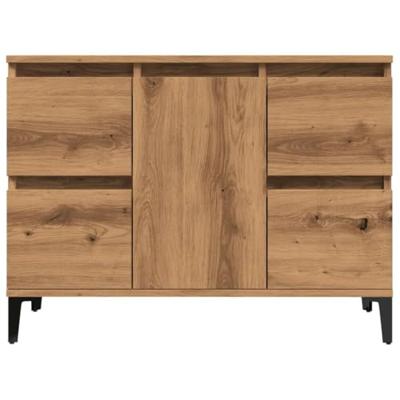 Wastafelkast 80x33x60 cm bewerkt hout artisanaal eikenkleur