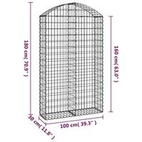 VidaXL Schanskorf gewelfd 100x30x160/180 cm gegalvaniseerd ijzer - thumbnail