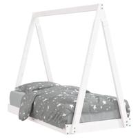 Kinderbedframe 70x140 cm massief grenenhout wit - thumbnail