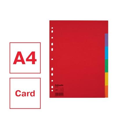 Tabbladen Esselte Economy A4 6-delig karton 11-rings assorti | 20 stuks