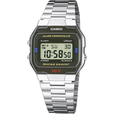 Casio A163WA-1QES Horloge Chronograaf (l x b x h) 36.8 x 33 x 9.1 mm Zilver Materiaal (behuizing): RVS Materiaal (armband): RVS Casio A163WA-1QES Horloge Chronograaf (l x b x h) 36.8 x 33 x 9.1 mm Zilver Materiaal (behuizing): RVS Materiaal (armband): RVS