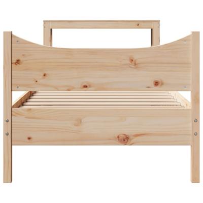 Bedframe met hoofdbord massief grenenhout 90x200 cm
