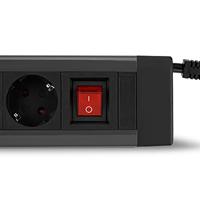 REV 0014412513 Stekkerdoos met schakelaar 4-voudig Zwart, Antraciet Randaarde stekker 1 stuk(s) - thumbnail