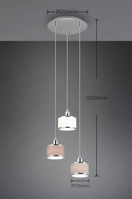 Trio 3-lichts hanglampKaprun rond Ø 29cm - 311630306