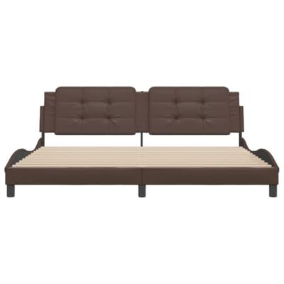 Bedframe met hoofdbord kunstleer bruin 200x200 cm